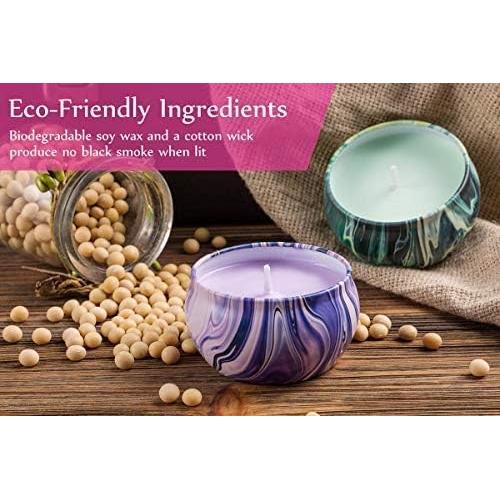 Juego de 4 Velas Aromáticas HITHYS Cera de Soja 70g