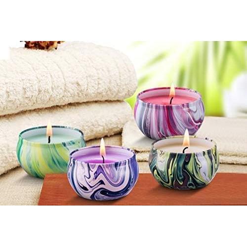 Juego de 4 Velas Aromáticas HITHYS Cera de Soja 70g