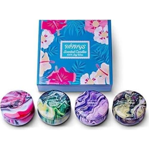 Juego de 4 Velas Aromáticas HITHYS Cera de Soja 70g