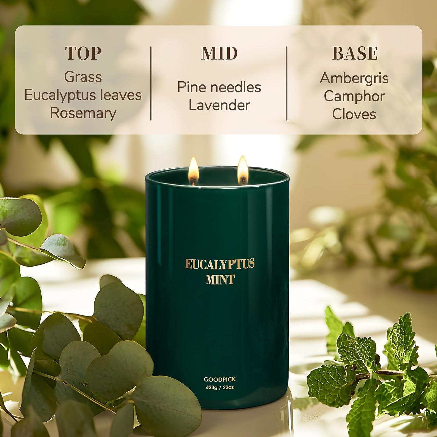 Vela Aromática Goodpick Eucalipto y Menta 22oz 120 Horas