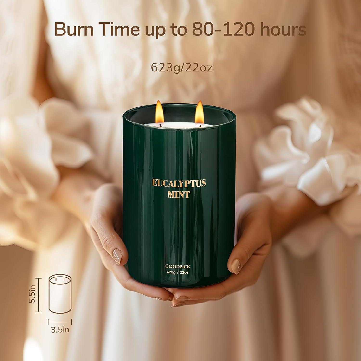 Vela Aromática Goodpick Eucalipto y Menta 22oz 120 Horas
