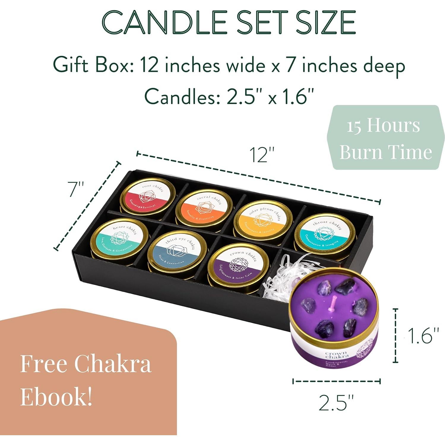 Juego de Velas Chakra Allegorie con Cristales 7 Piezas