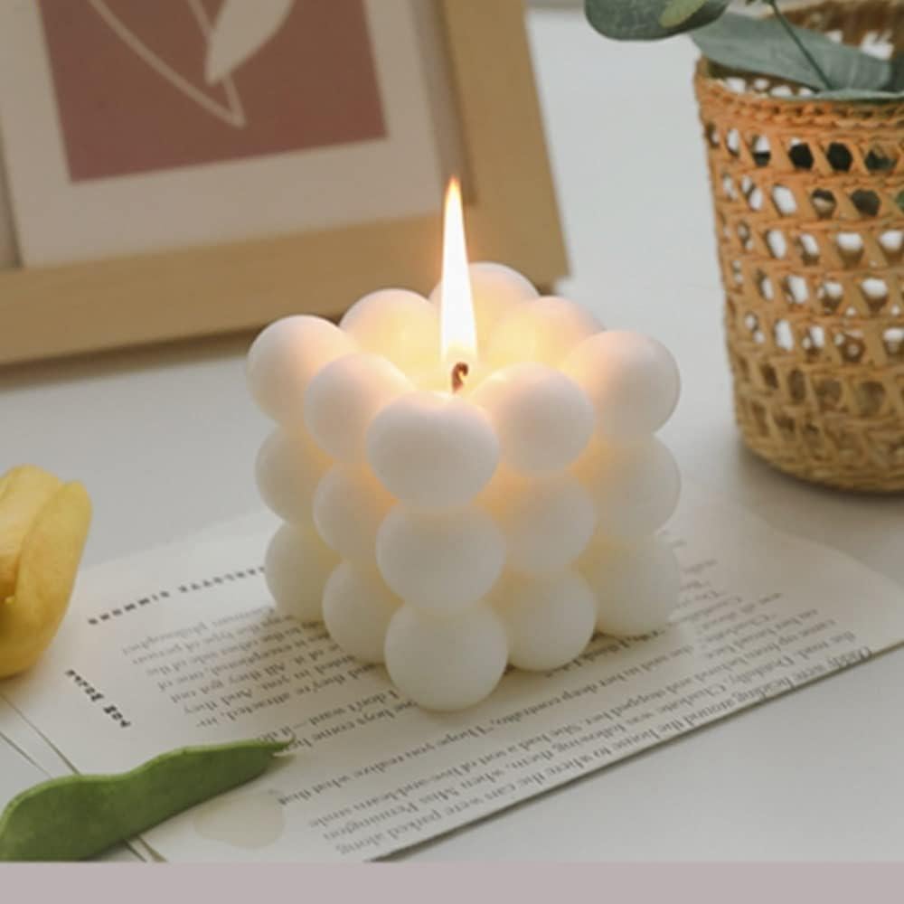 2 Velas Aromáticas Burbuja Cera de Soja OUKEYI Decoración
