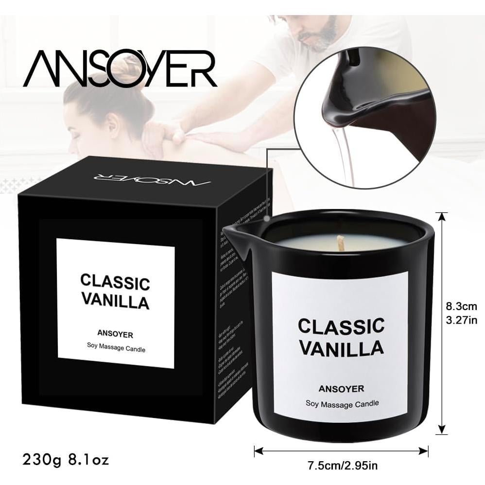 Vela de Aceite de Masaje ANSOYER Vainilla Clásica 230g