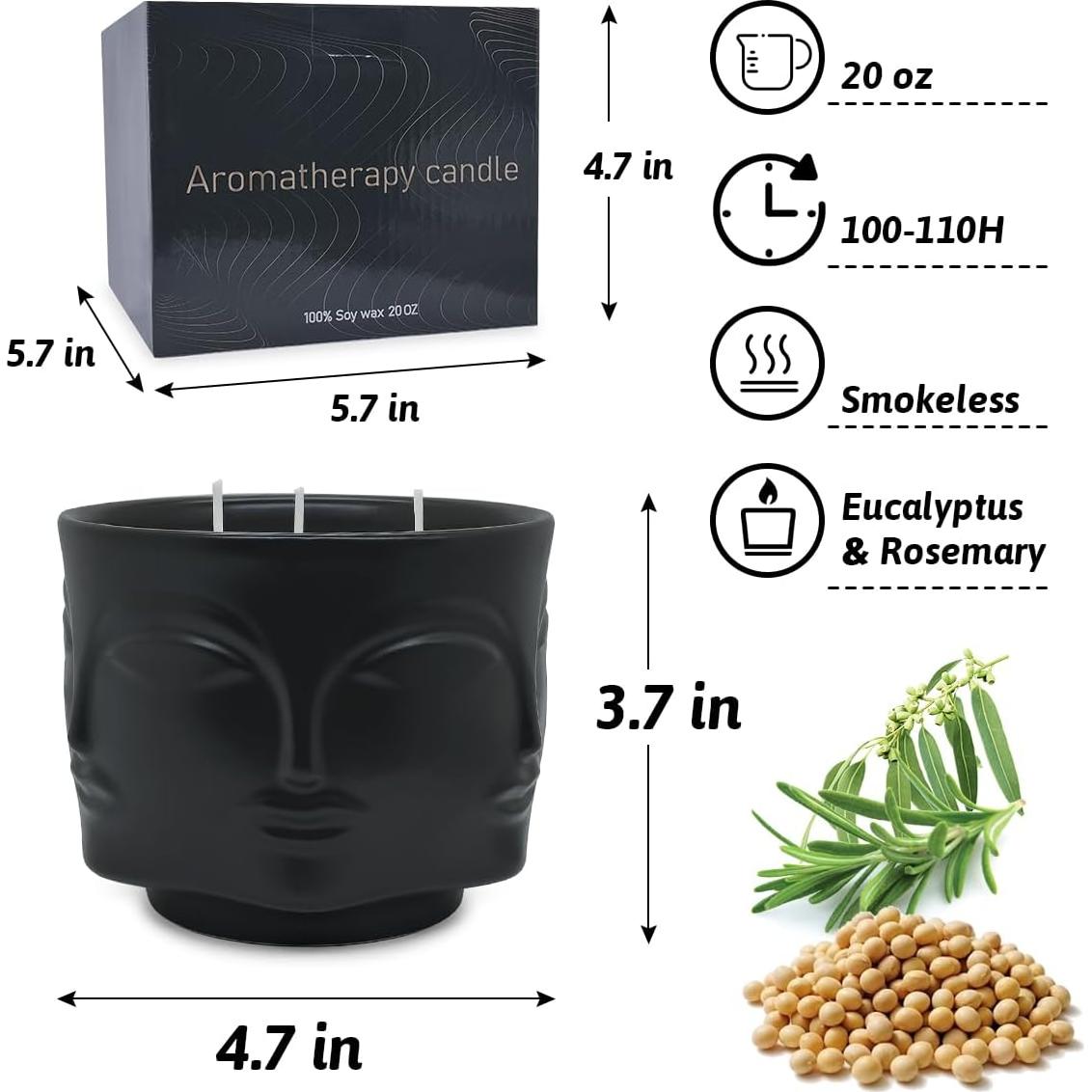 Vela Aromaterapia Eucalipto Romero DEYIR 20 oz Buda