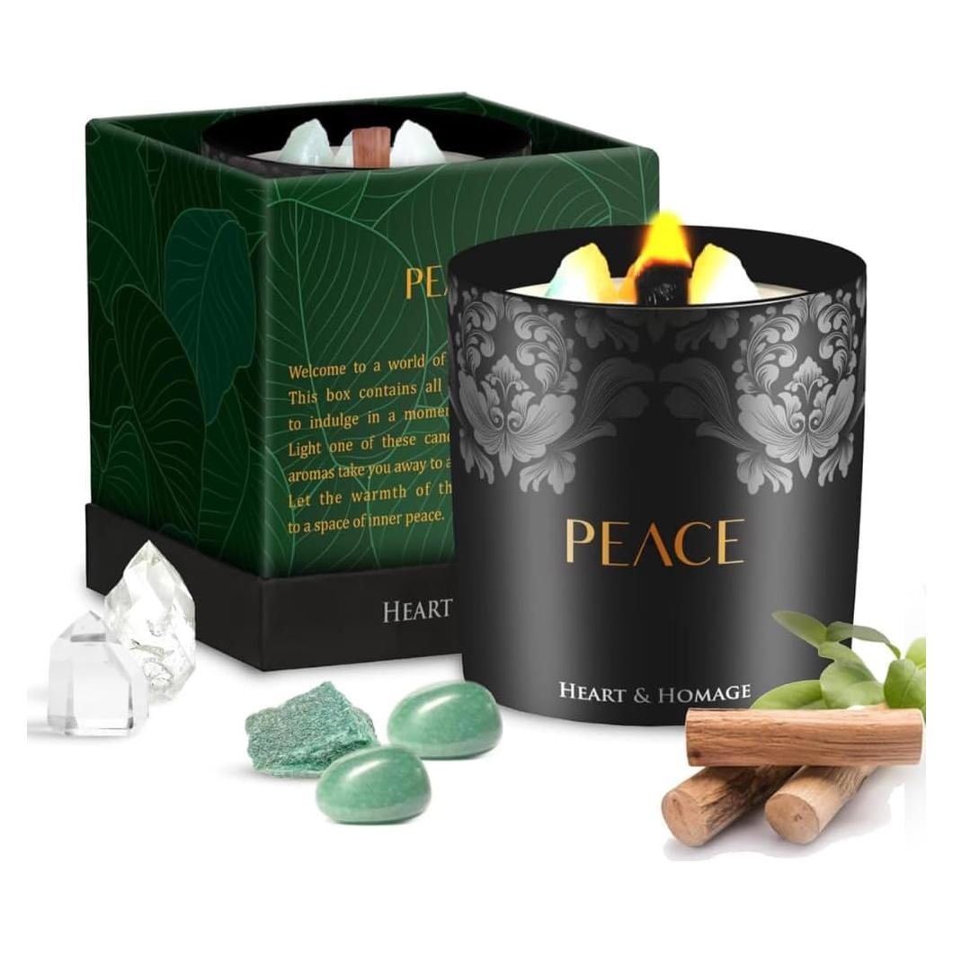 Vela de Meditación Natural Corazón y Homenaje Sándalo 230g