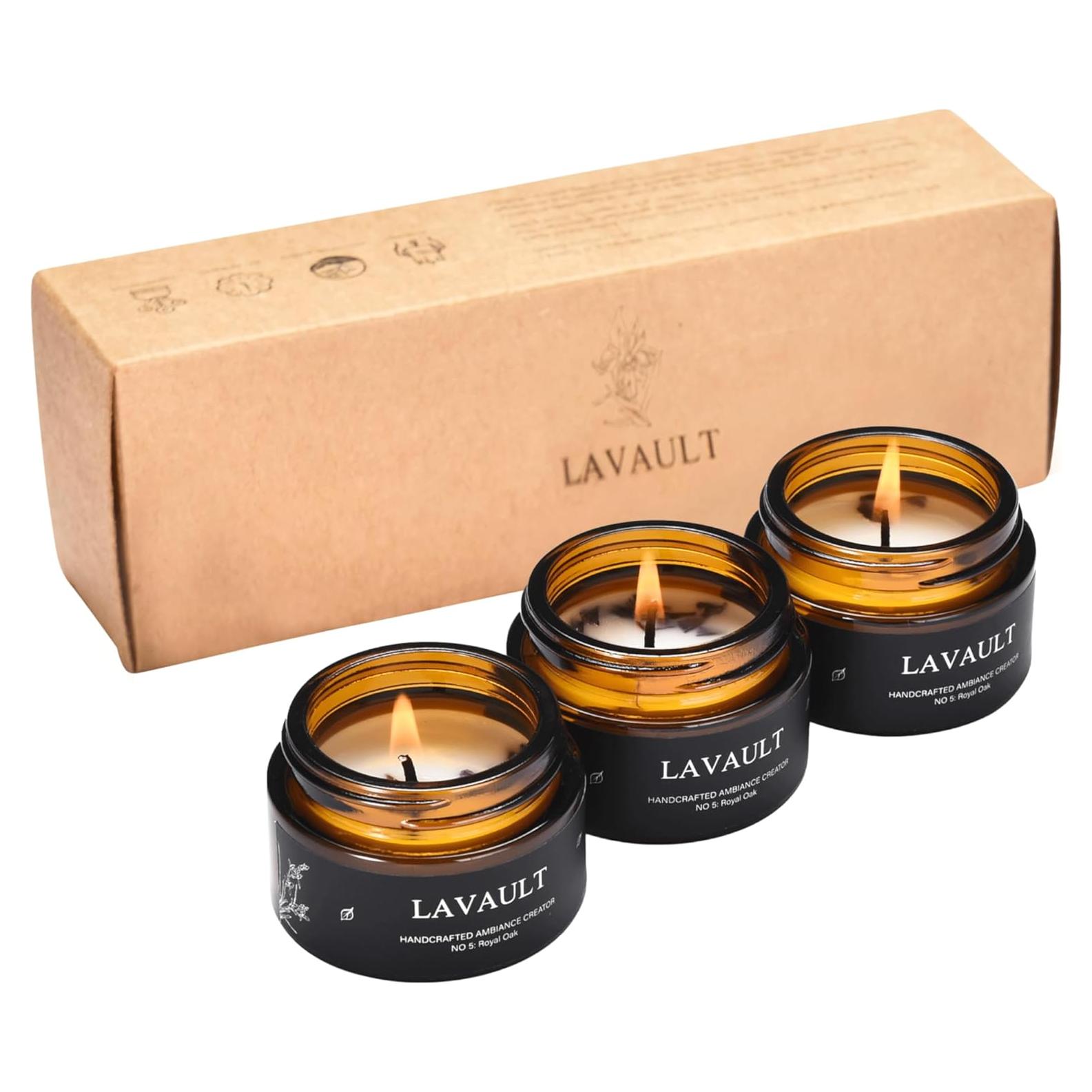 Set de 3 Velas Aromáticas Lavault - Roble Real - Cera Sostenible