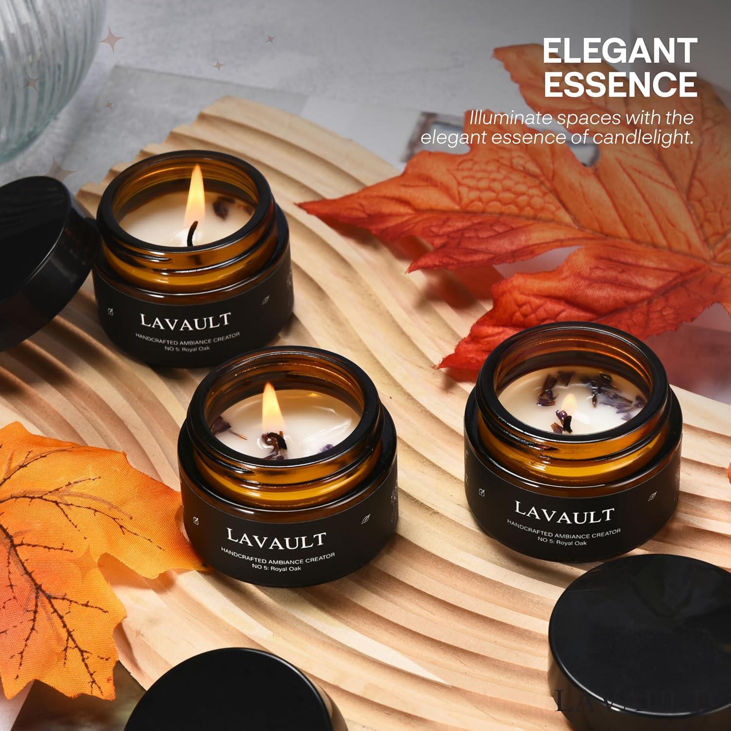 Set de 3 Velas Aromáticas Lavault - Roble Real - Cera Sostenible
