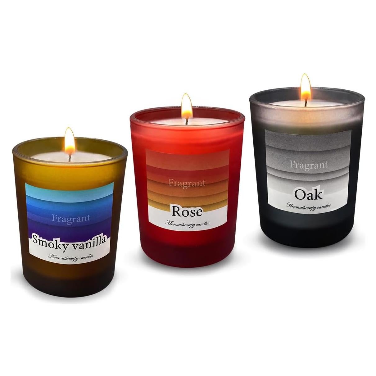 Juego de Velas Aromáticas 3 Piezas YOSICIL Cera Soja