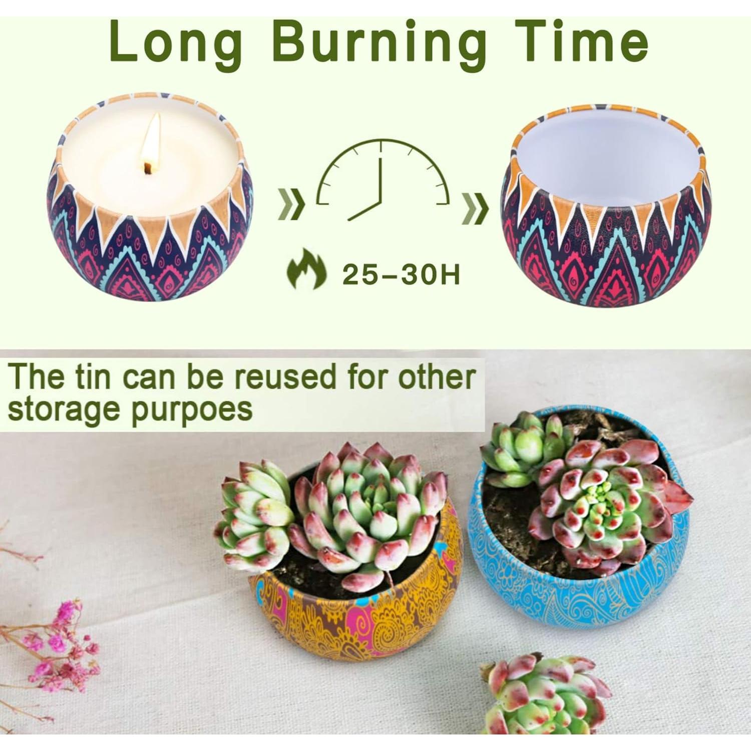 Juego de Velas Aromáticas YINUO LIGHT 4 Pack 120h Cera Soja