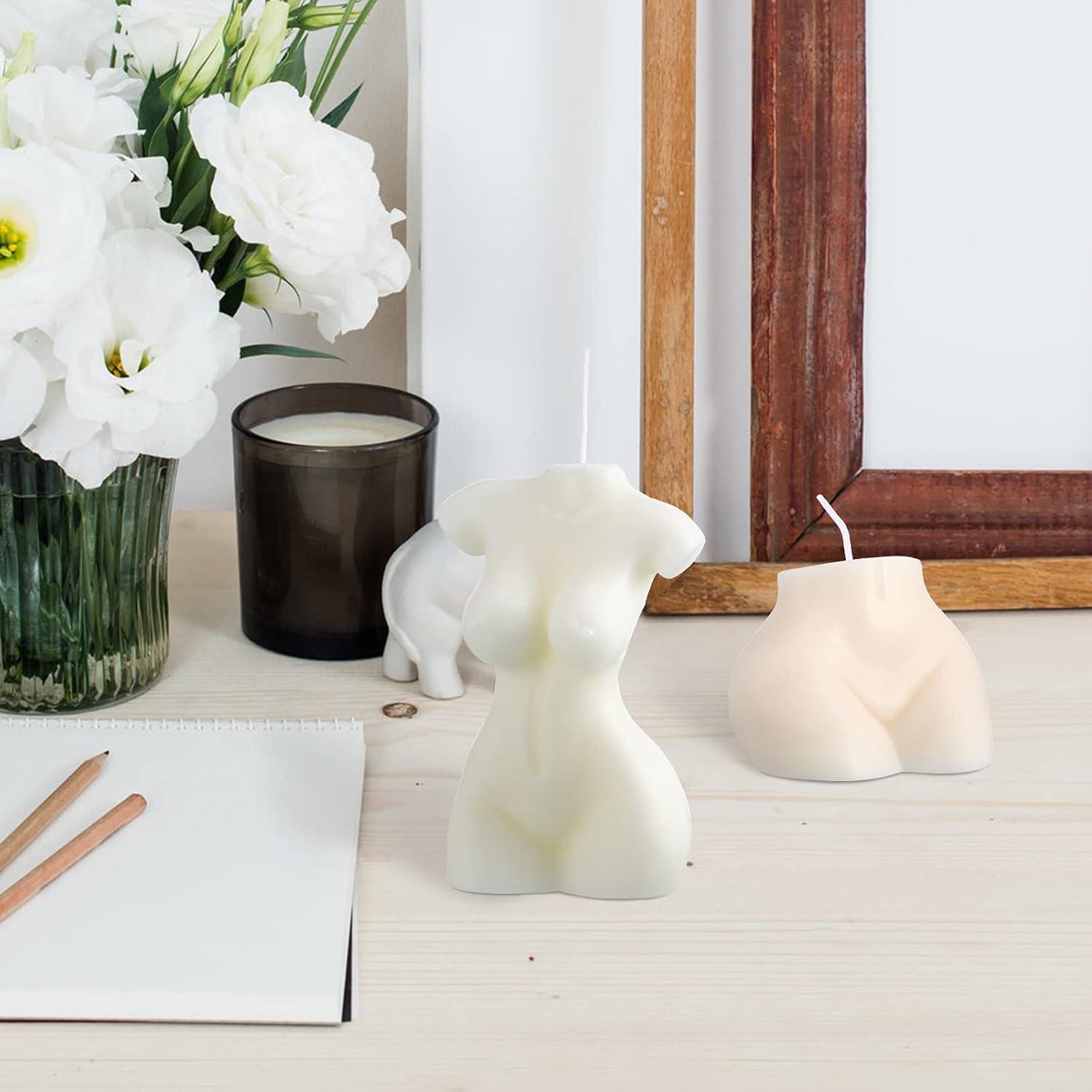 2 Velas de Soja Estéticas Cuerpo Femenino 6.5x9.5cm