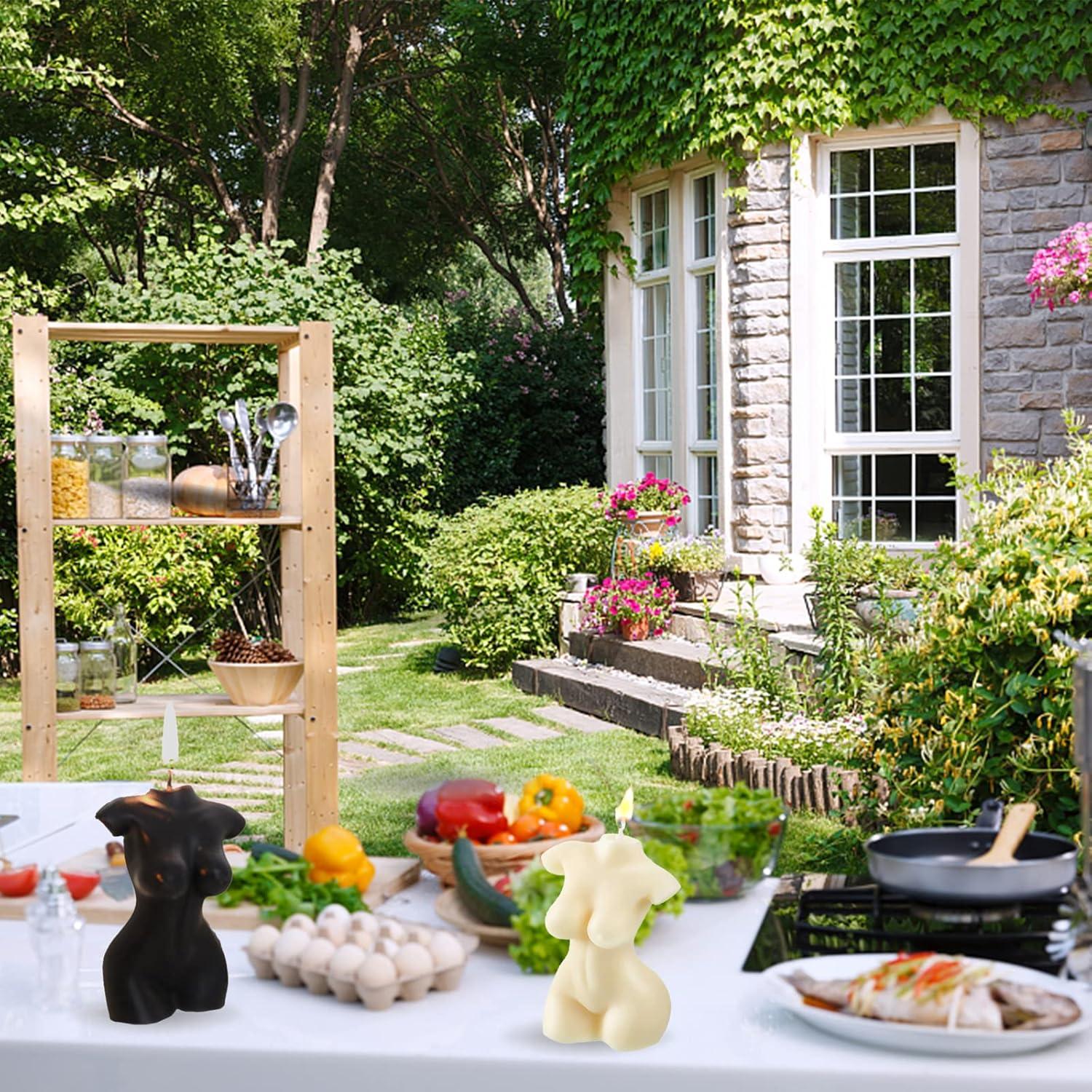 2 Velas Decorativas Cuerpo Femenino Itechpanda Blanco Negro