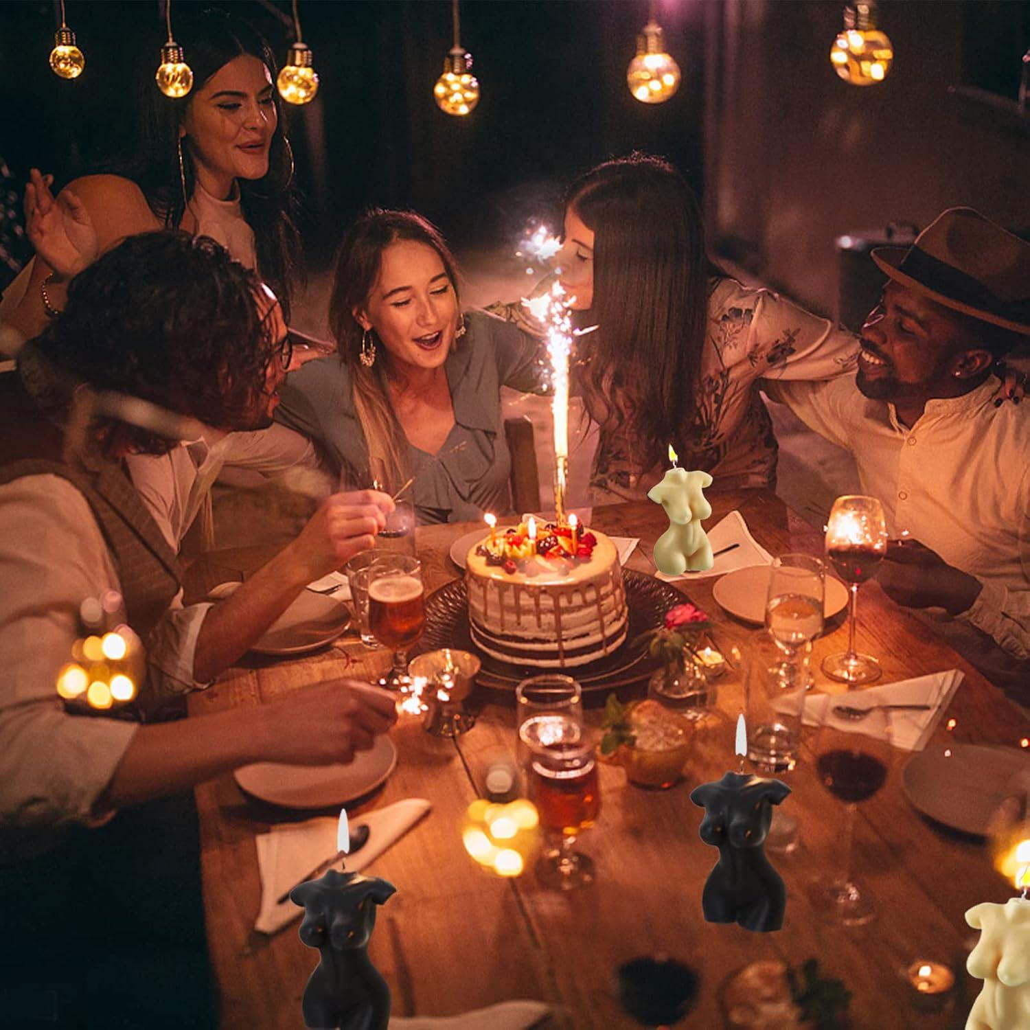 2 Velas Decorativas Cuerpo Femenino Itechpanda Blanco Negro