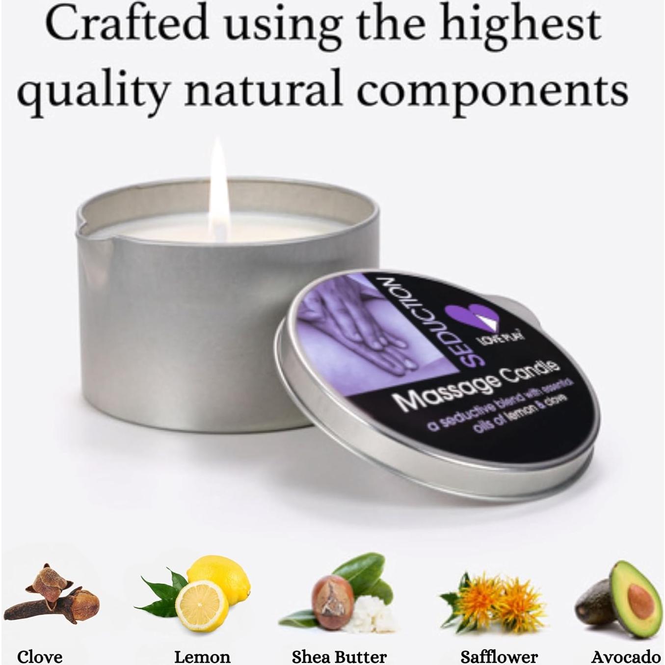 Vela de Masaje Profero 191g Vegana Hidratante Limón Clavo