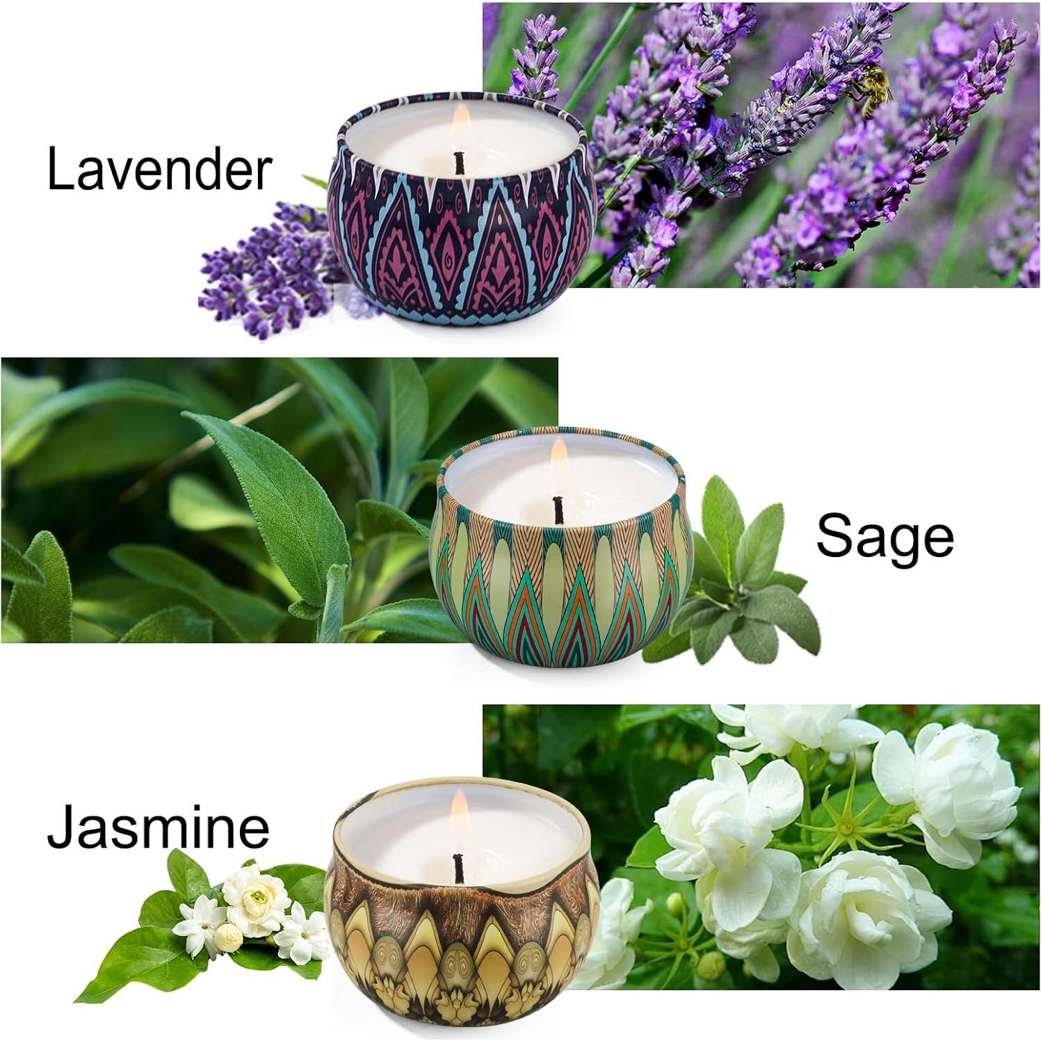 Juego de 3 Velas Aromáticas JGXLQ 70 g cada una