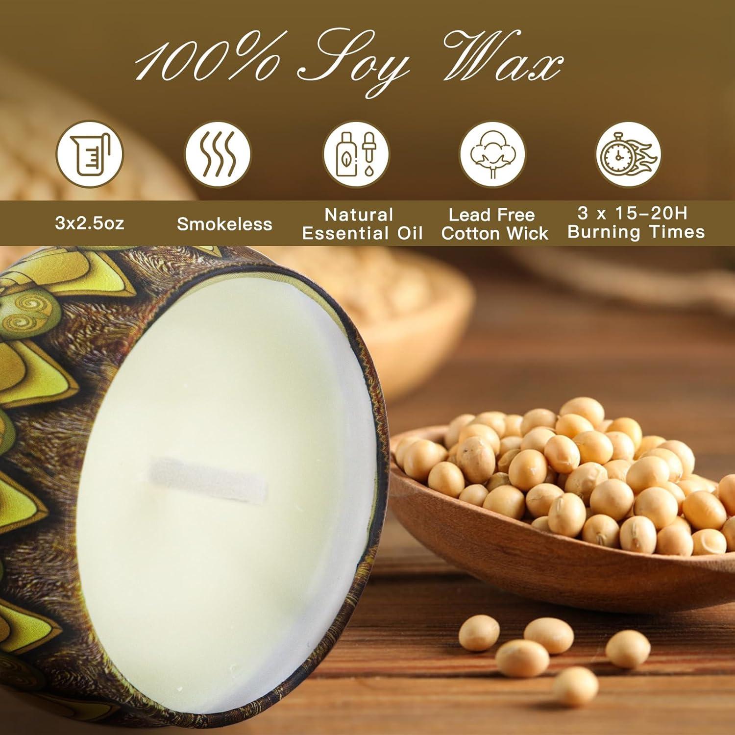 Juego de 3 Velas Aromáticas JGXLQ 70 g cada una