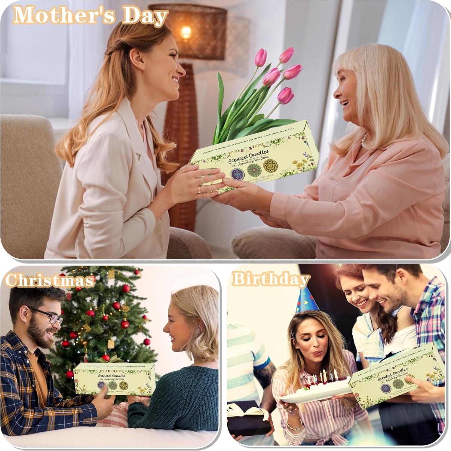 Juego de 3 Velas Aromáticas JGXLQ 70 g cada una