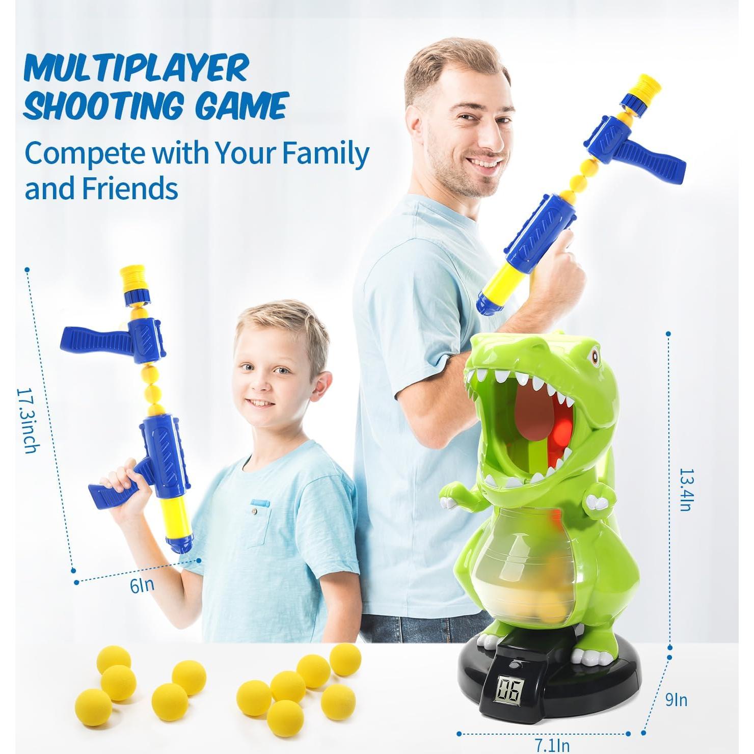 Juguete de Disparo Dinosaurio EagleStone con LCD y 24 Pelotas