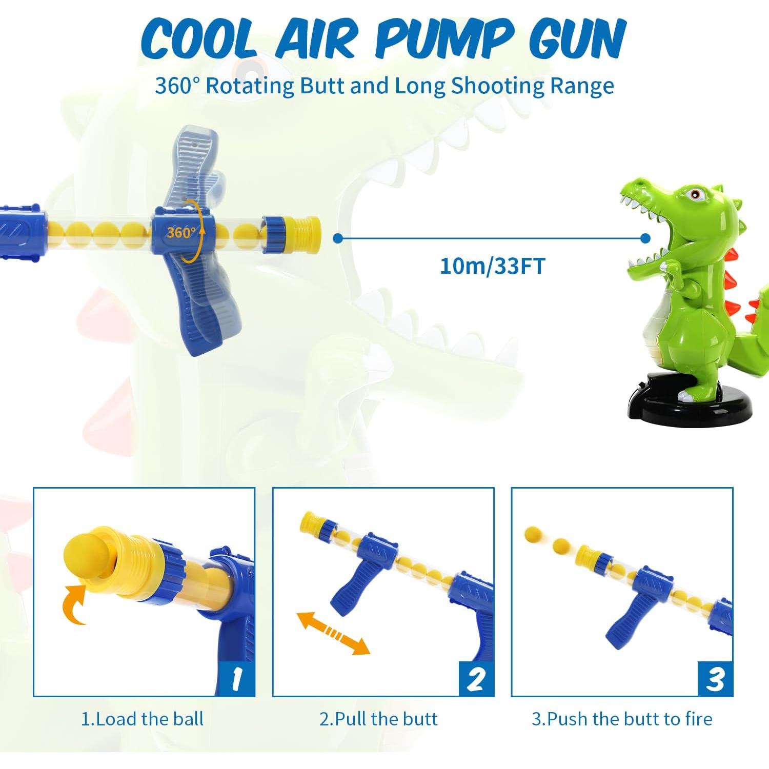 Juguete de Disparo Dinosaurio EagleStone con LCD y 24 Pelotas