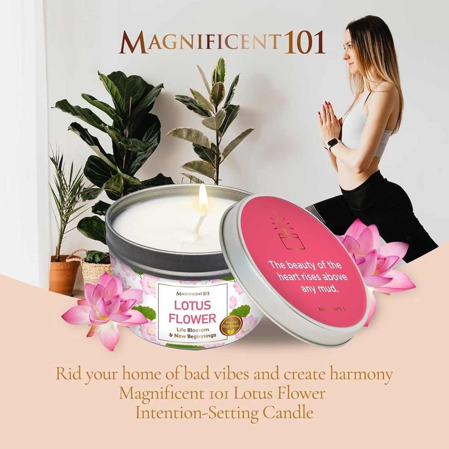 Vela Aromática de Loto Magnífico 101 - 170g, 35h Quema