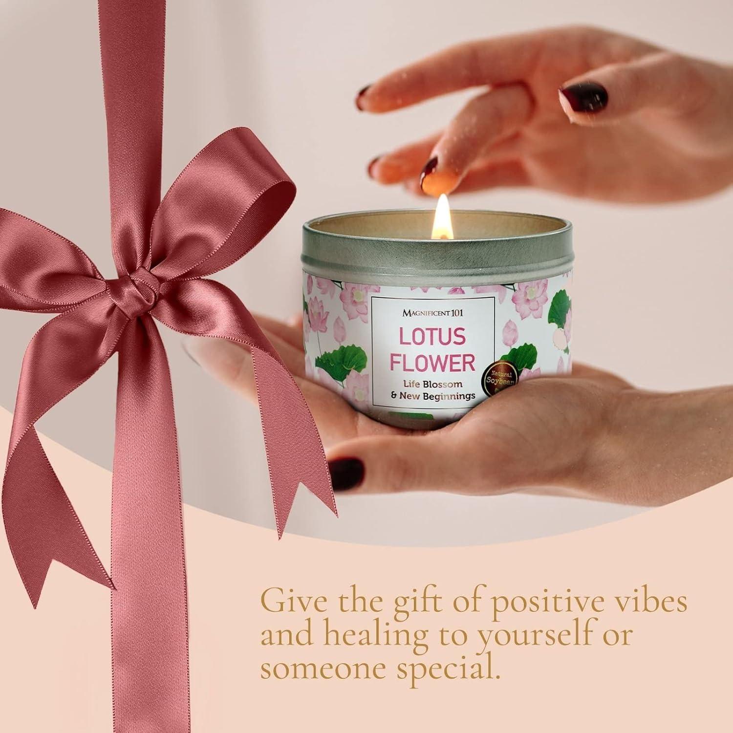 Vela Aromática de Loto Magnífico 101 - 170g, 35h Quema