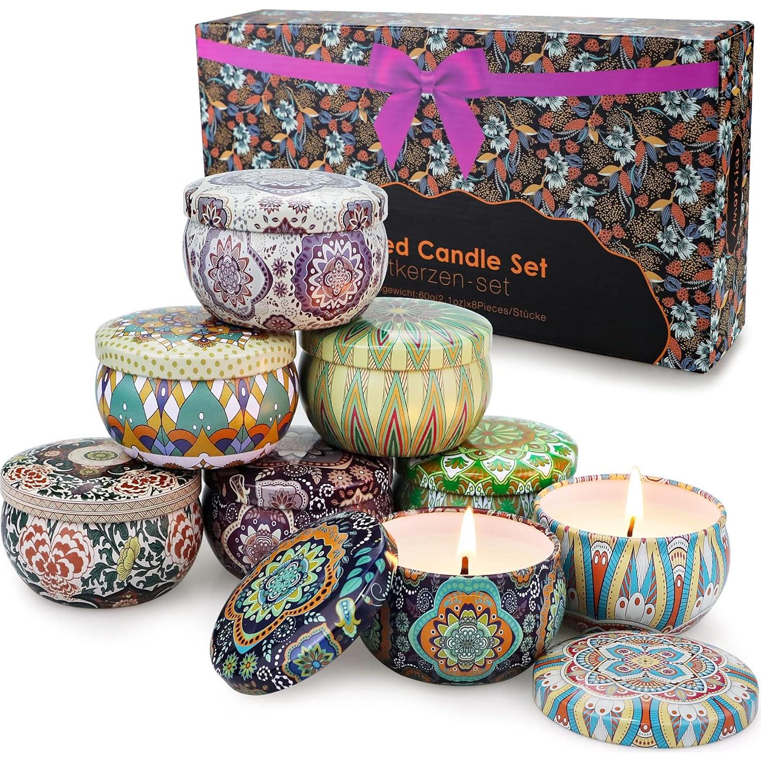 Juego de 8 Velas Aromáticas DRISCOLL Aromaterapia 160H