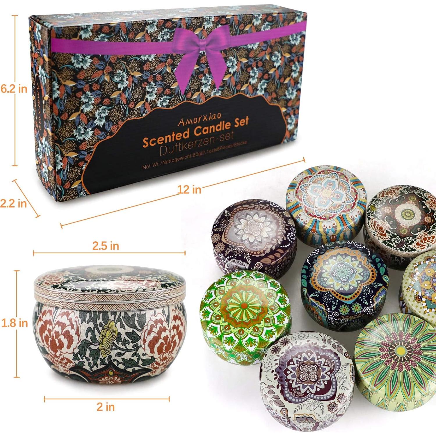 Juego de 8 Velas Aromáticas DRISCOLL Aromaterapia 160H