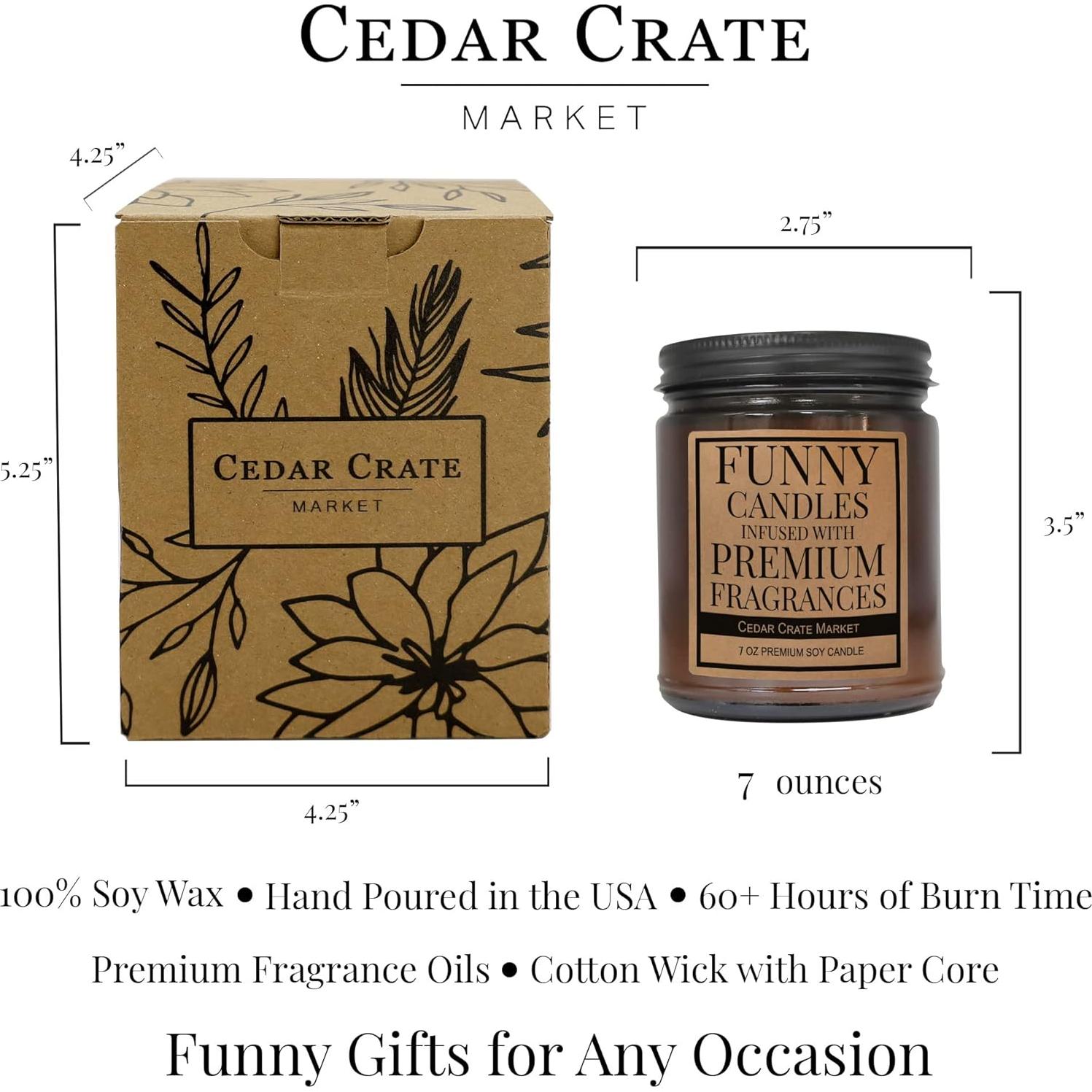 Vela Aromática de Soja 255g Cedar Crate Market - Regalo Divertido