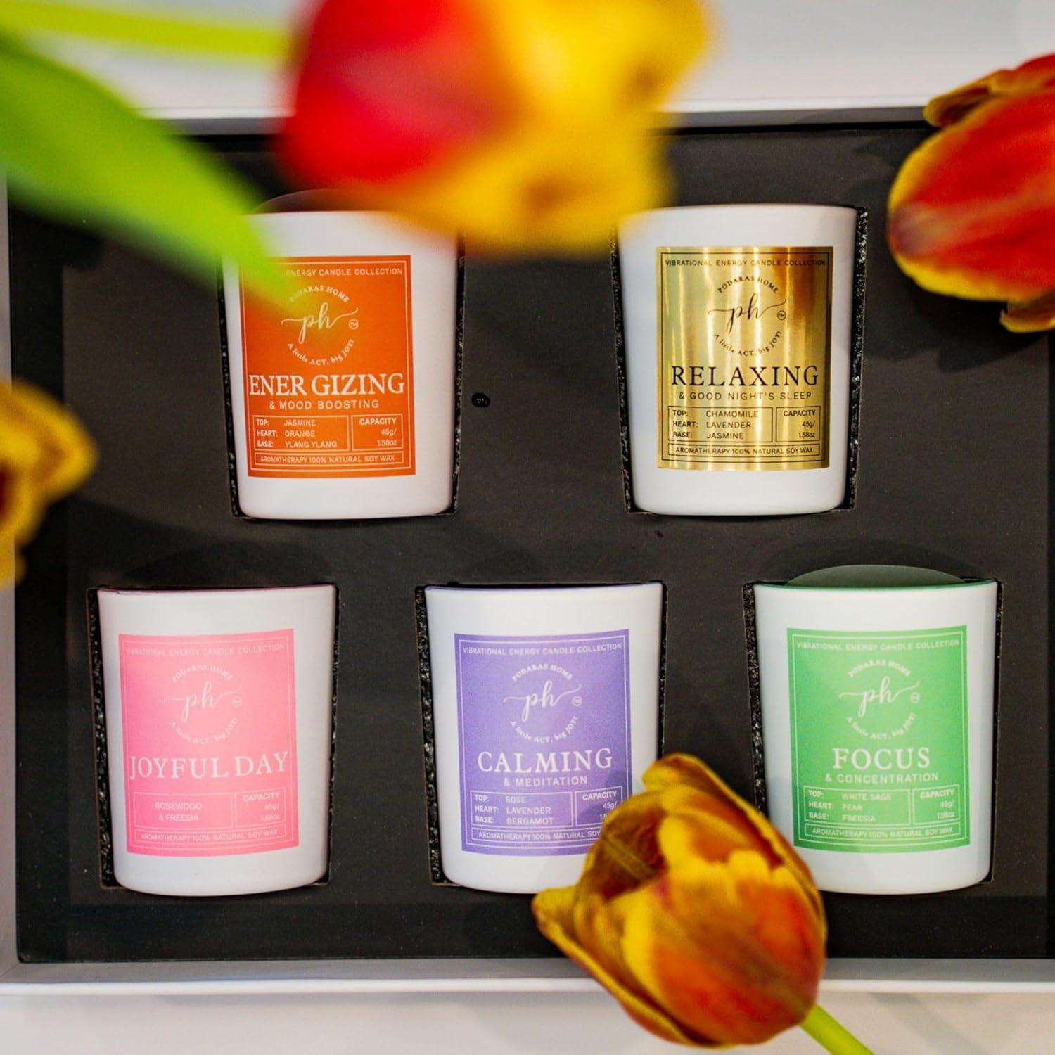 Set de 5 Velas Aromáticas Podaras Home 45g - Energía Positiva