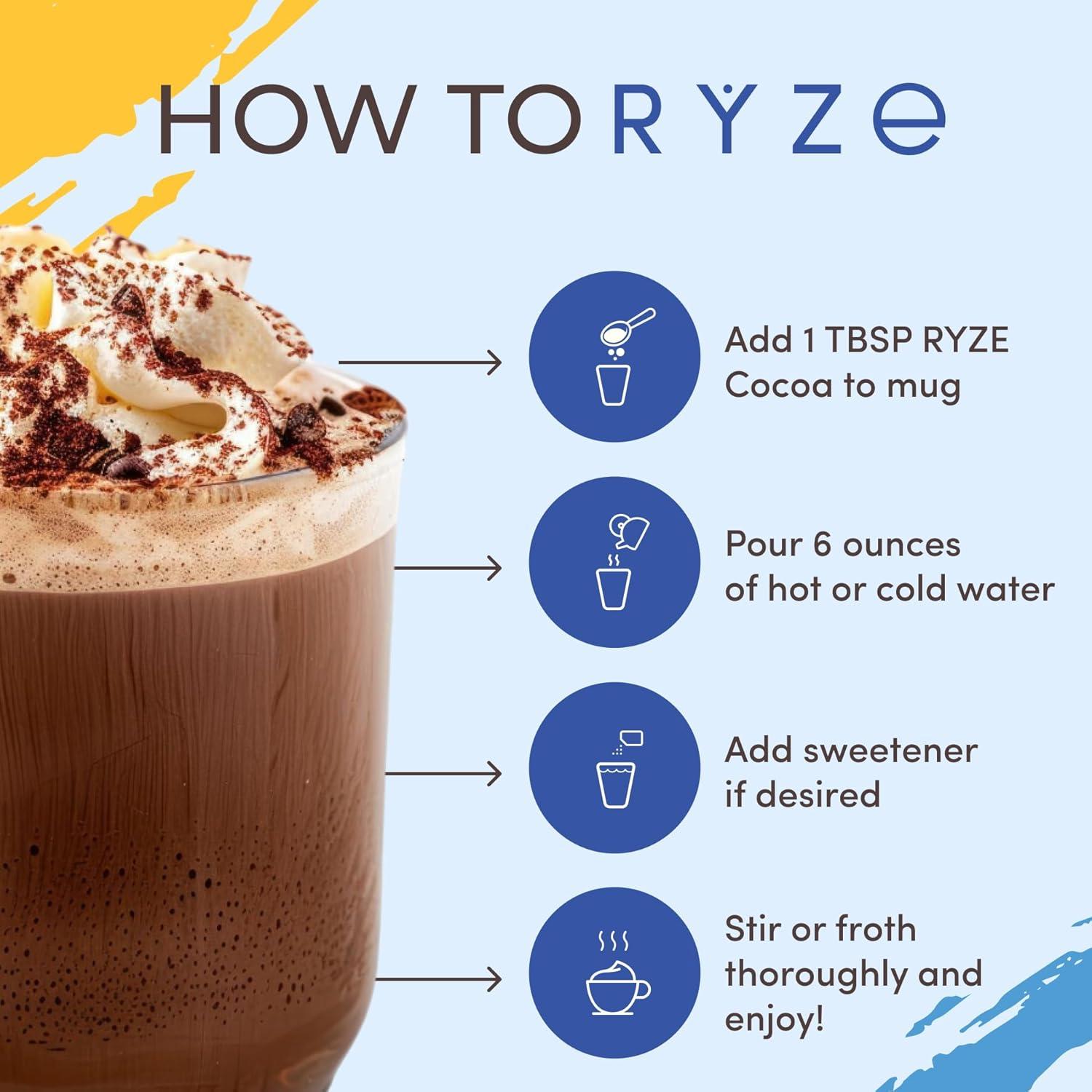 Suplemento de Sueño RYZE Chocolate Caliente 20 Porciones