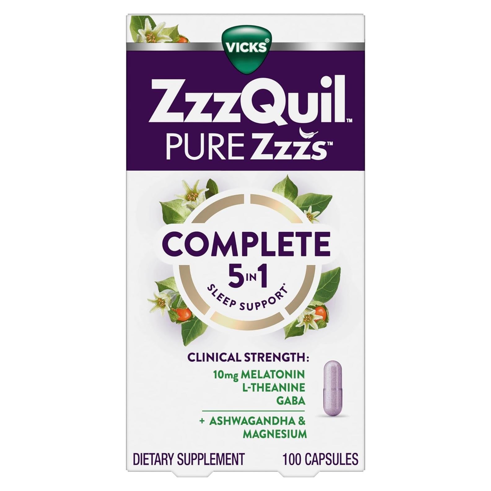 ZzzQuil Sueño Completo 10mg Melatonina 100 Cápsulas