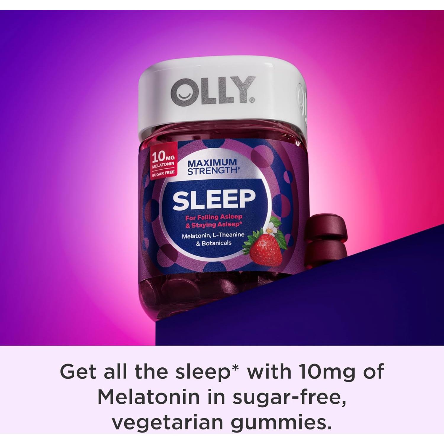 Gomitas para Dormir OLLY - 10mg Melatonina, Sin Azúcar, 50 Unidades