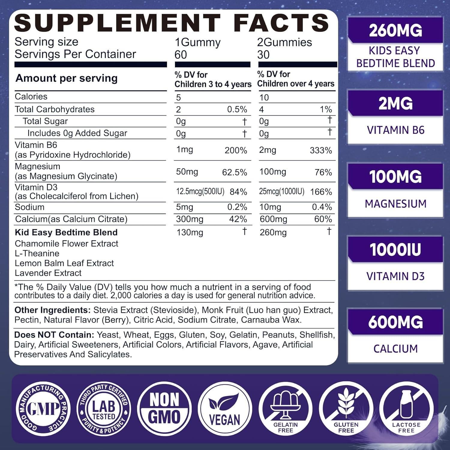 Gomitas para Dormir Niños LILICARE - Sin Melatonina 60g