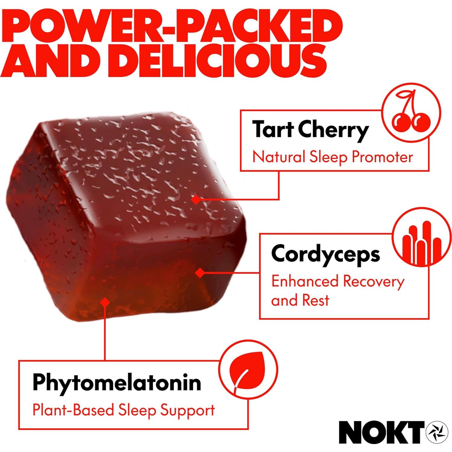 Gomitas para Dormir NOKT - Cereza Ácida Veganas 30 Unidades