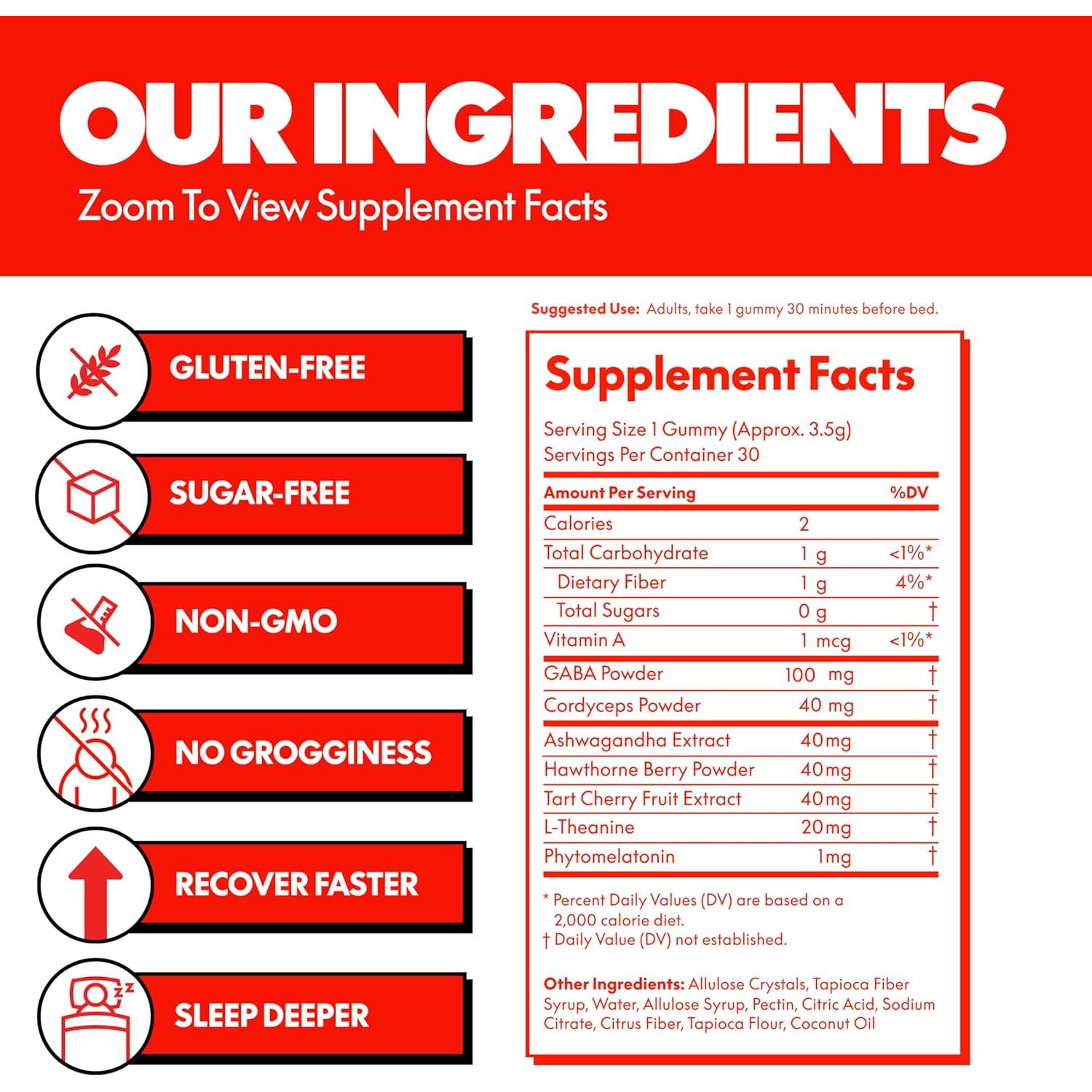 Gomitas para Dormir NOKT - Cereza Ácida Veganas 30 Unidades