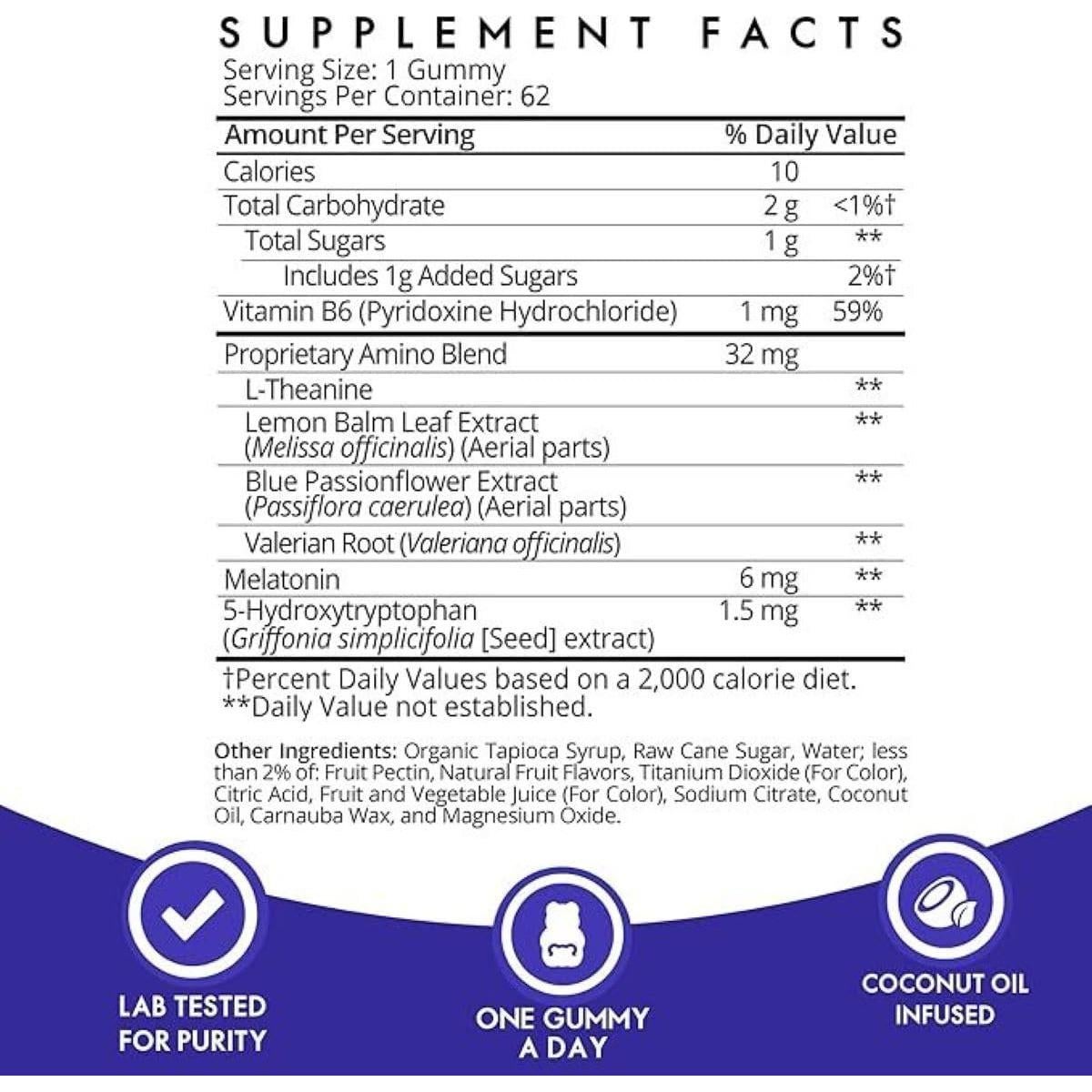 Gomitas de Sueño Sugarbear 6 meses Melatonina 6mg Veganas
