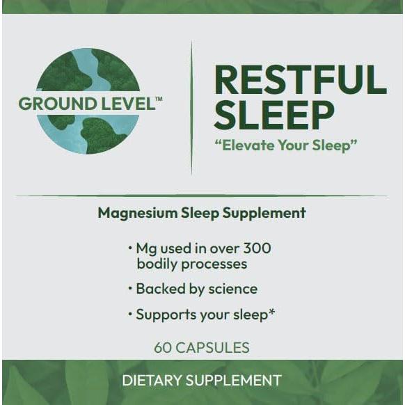 Suplemento para Dormir Ground Level 200mg Magnesio y Melatonina