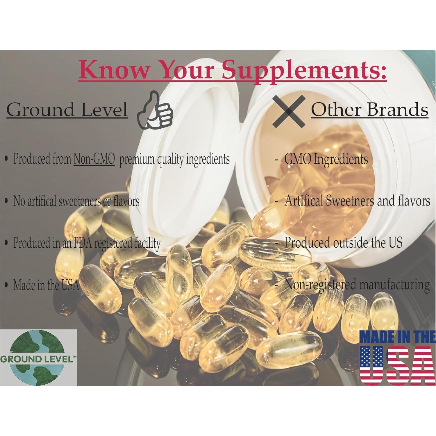 Suplemento para Dormir Ground Level 200mg Magnesio y Melatonina