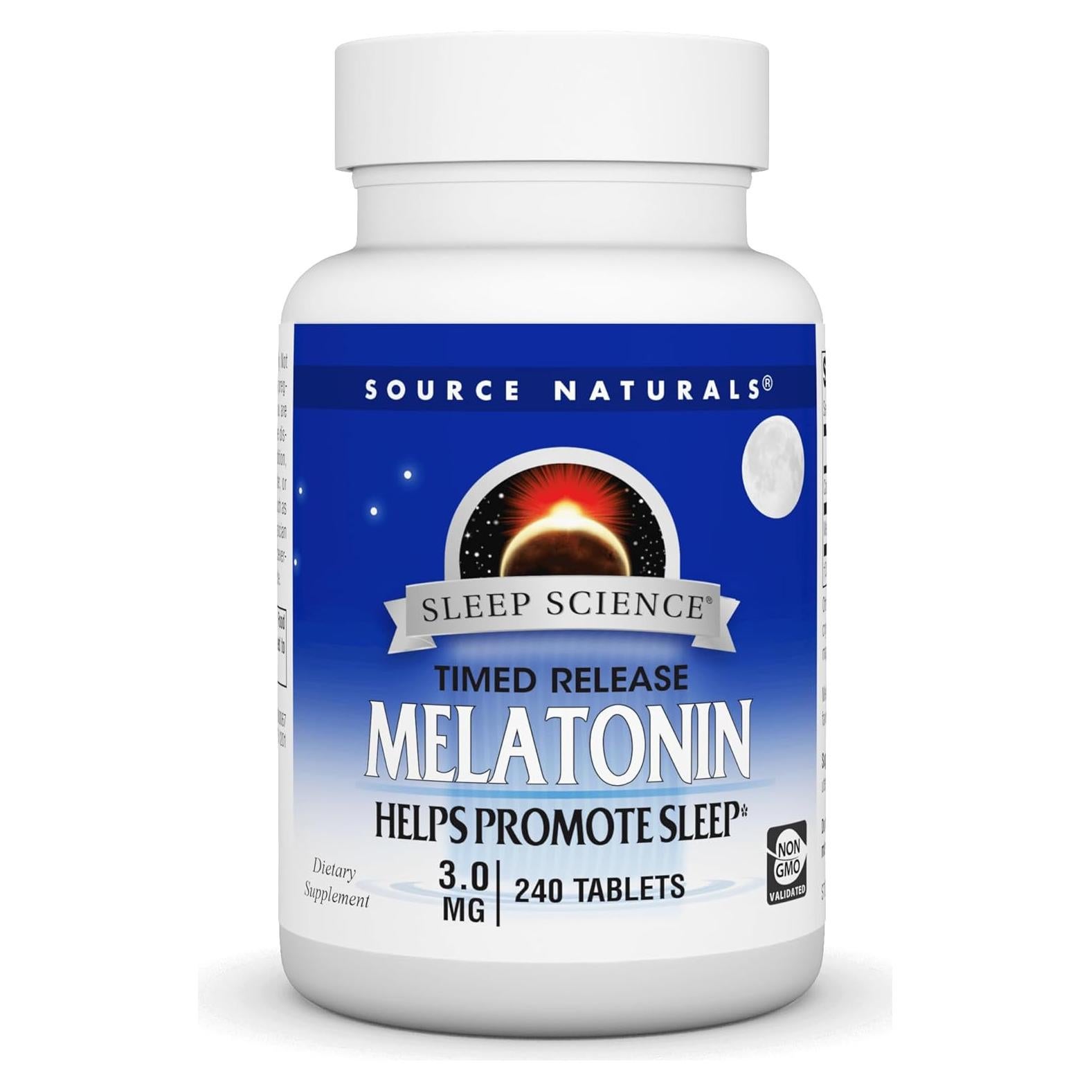 Melatonina Liberación Prolongada 3 mg Source Naturals 240 Tabletas
