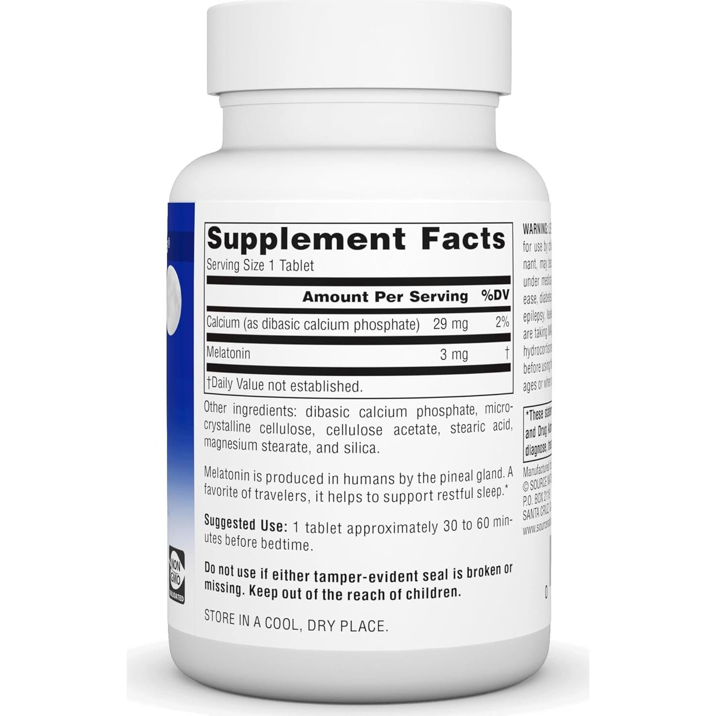 Melatonina Liberación Prolongada 3 mg Source Naturals 240 Tabletas