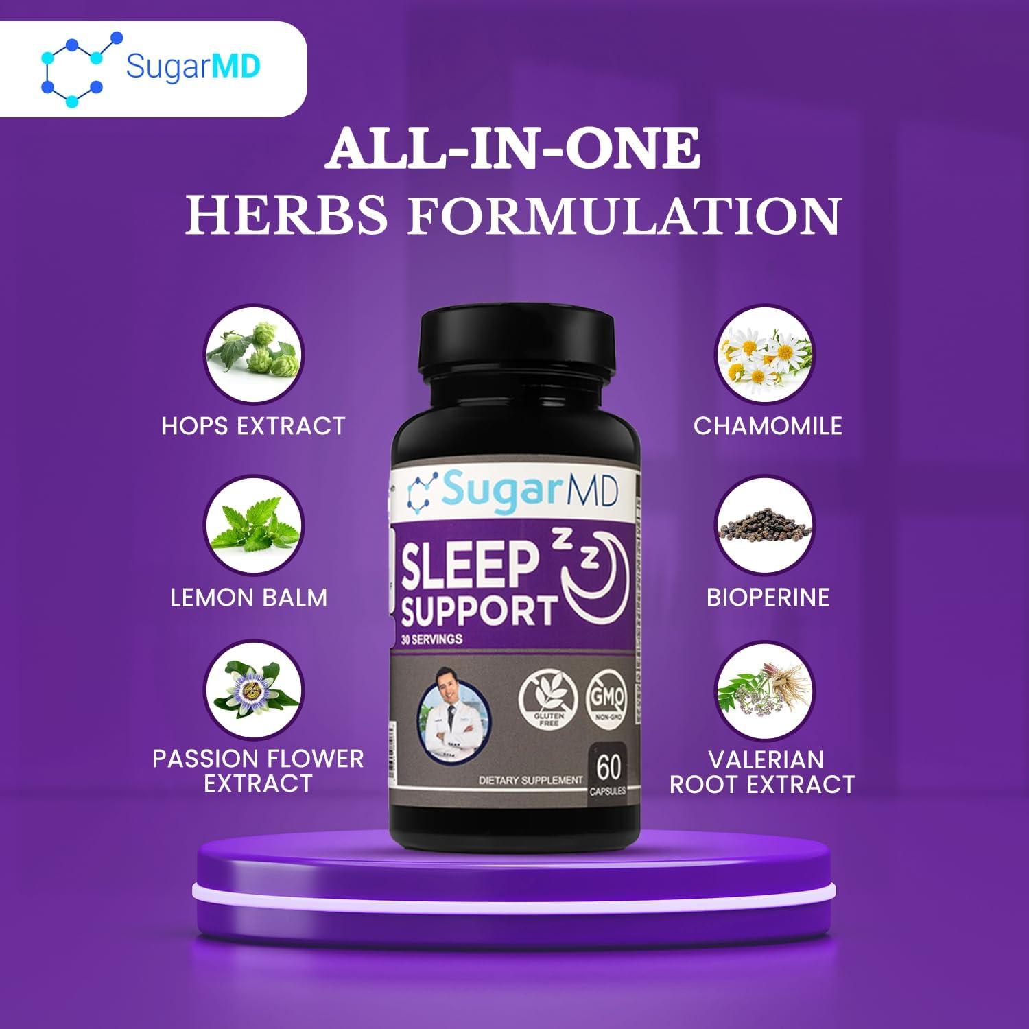 Suplemento para Dormir SugarMD - 60 Cápsulas Veganas