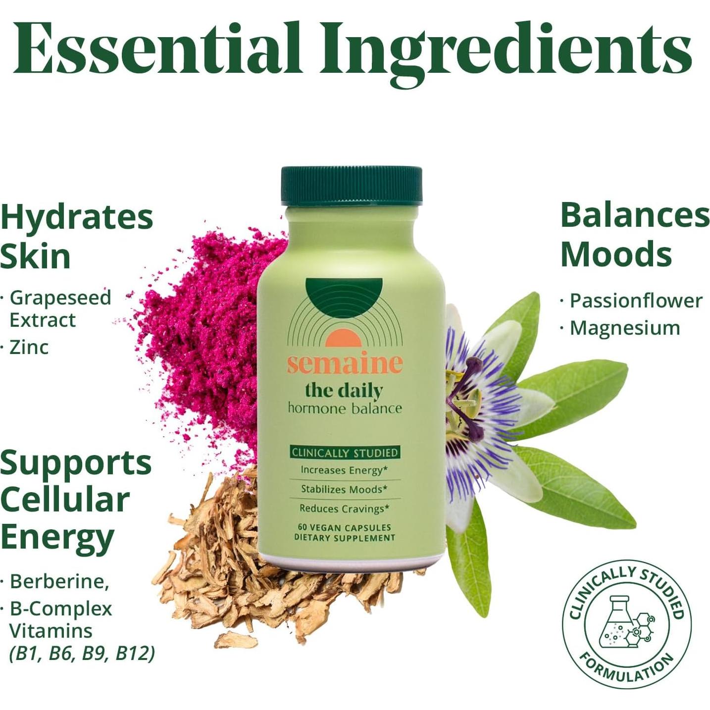 Suplemento Hormonal Semaine Health 60 Cápsulas Veganas