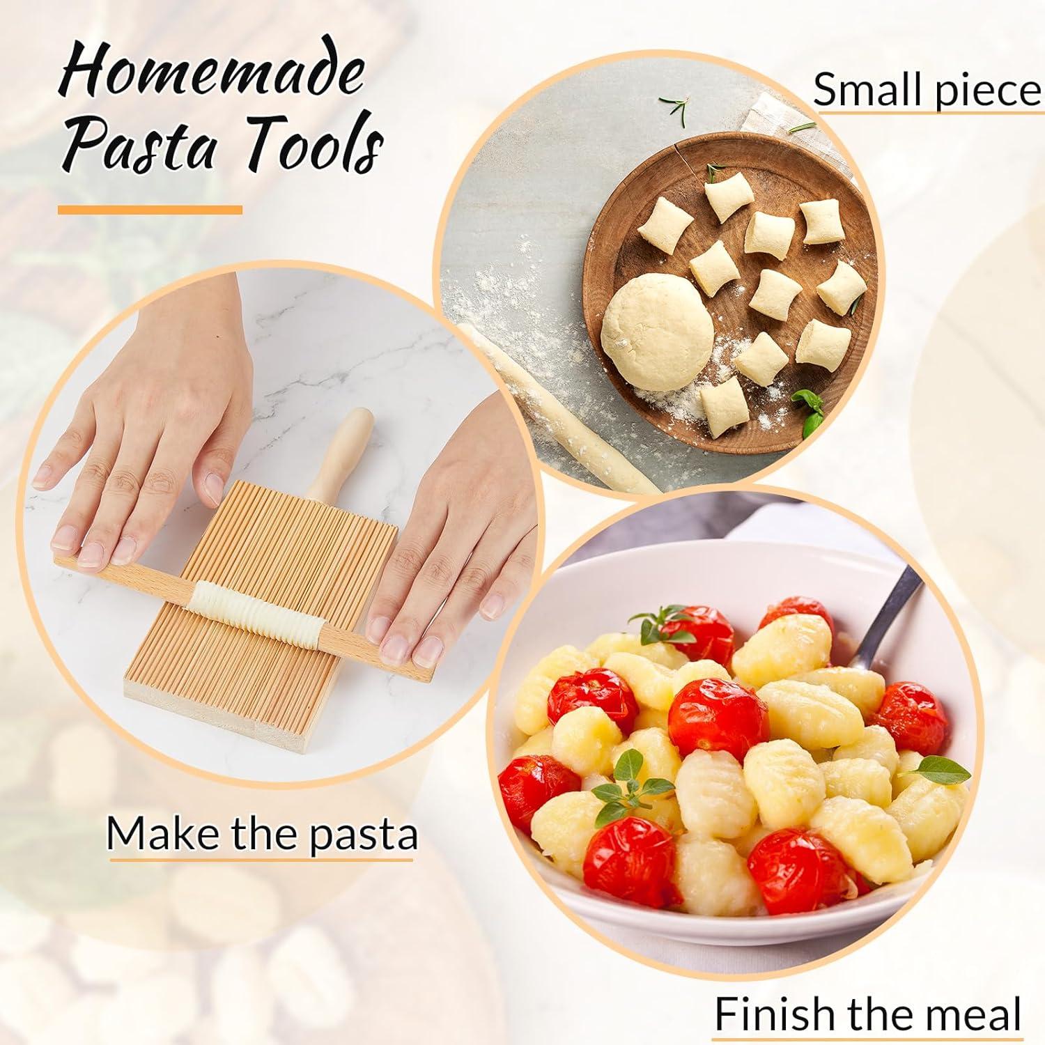 Juego de Herramientas para Pasta Tessco - 4 Tablas y Rodillos de Madera