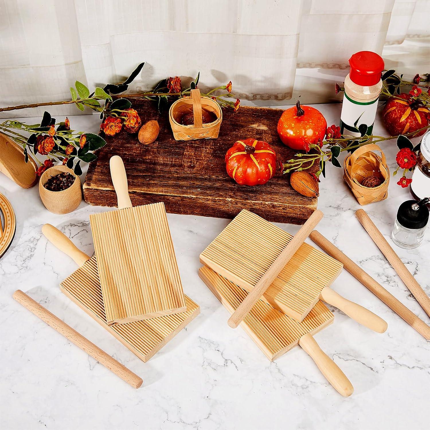 Juego de Herramientas para Pasta Tessco - 4 Tablas y Rodillos de Madera