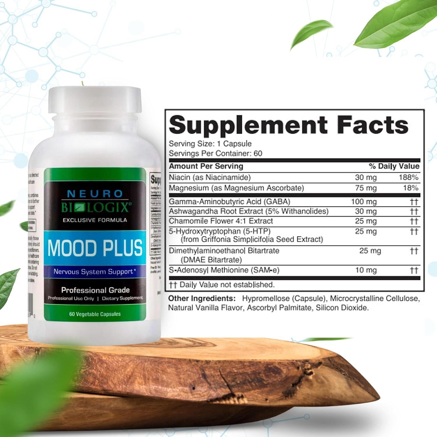 Mood Plus Suplemento de Estado de Ánimo Neurobiologix 60 Cápsulas