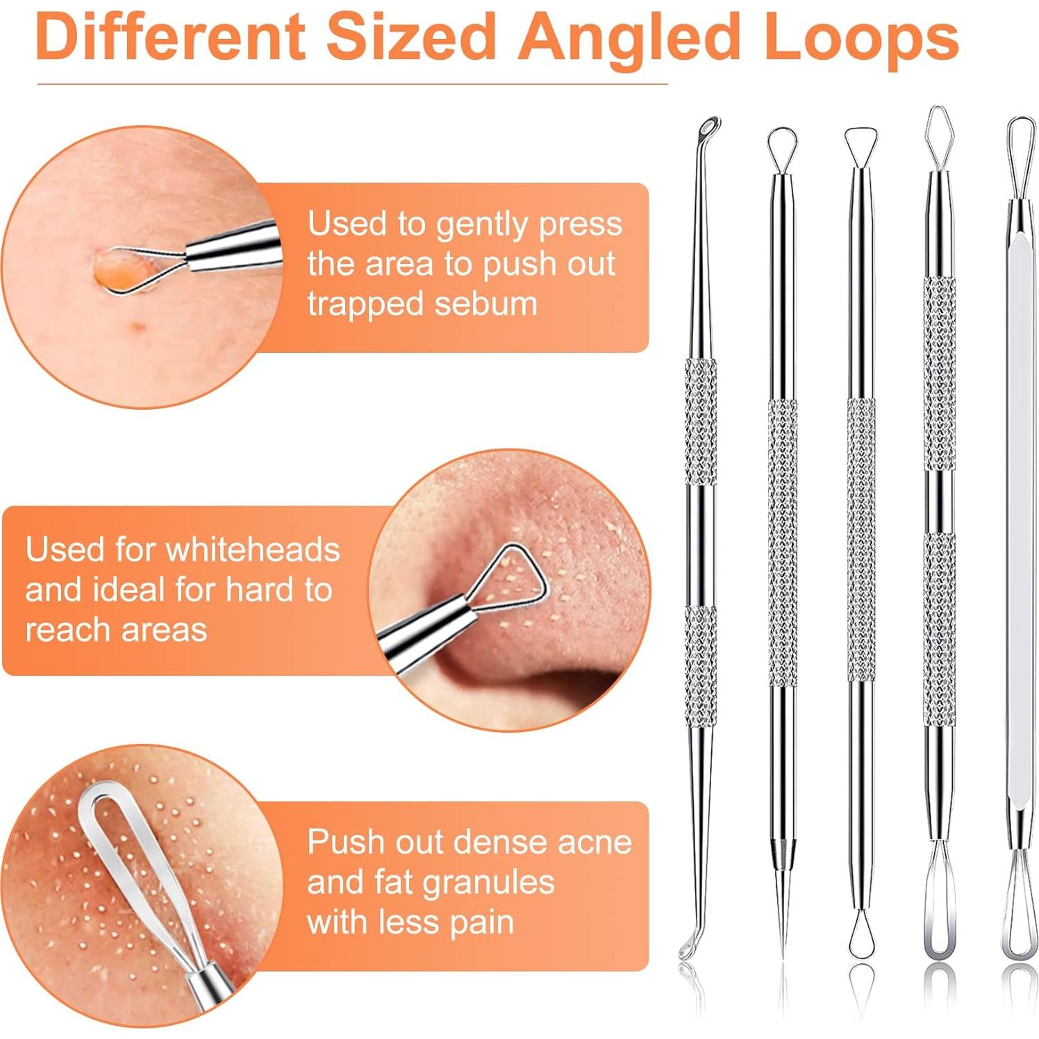 Kit de Herramientas IUMAKEVP 15 PCS Acero Inoxidable para Acné