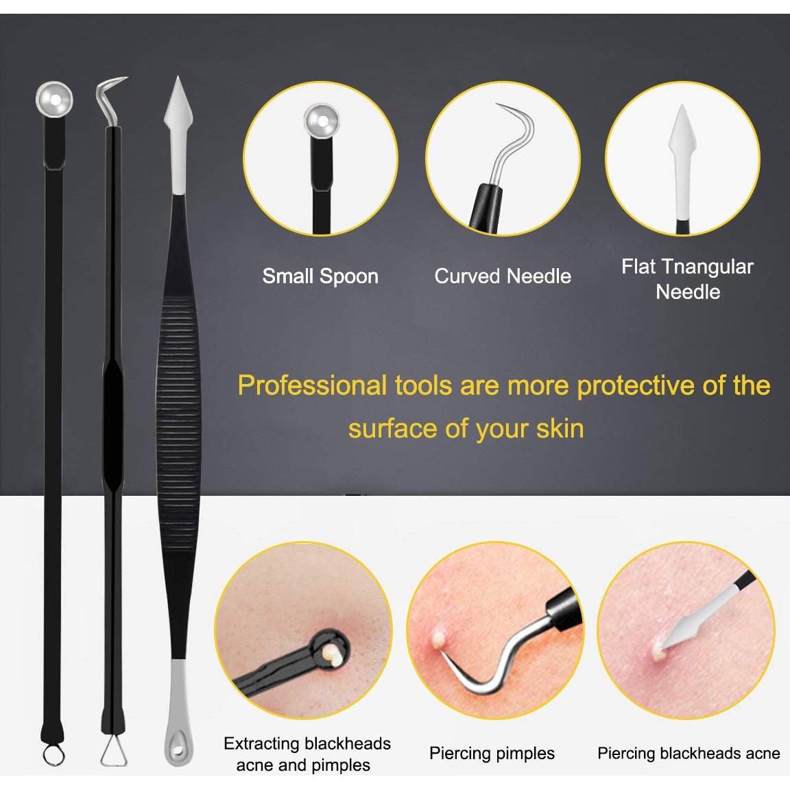 Kit de Herramientas para Espinillas Boxoyx 10 Piezas Negro