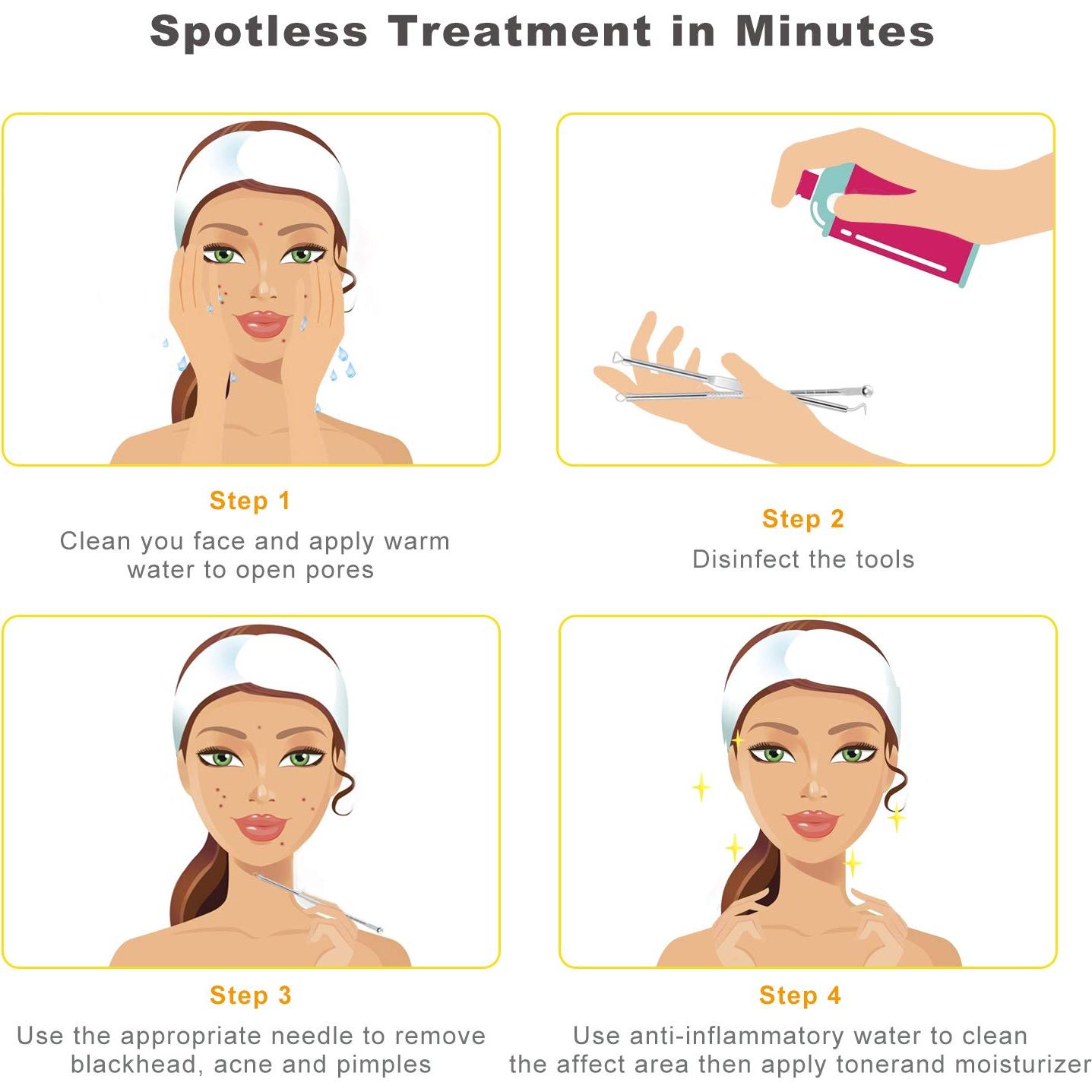 Kit de Herramientas para Espinillas Boxoyx 10 Piezas Negro