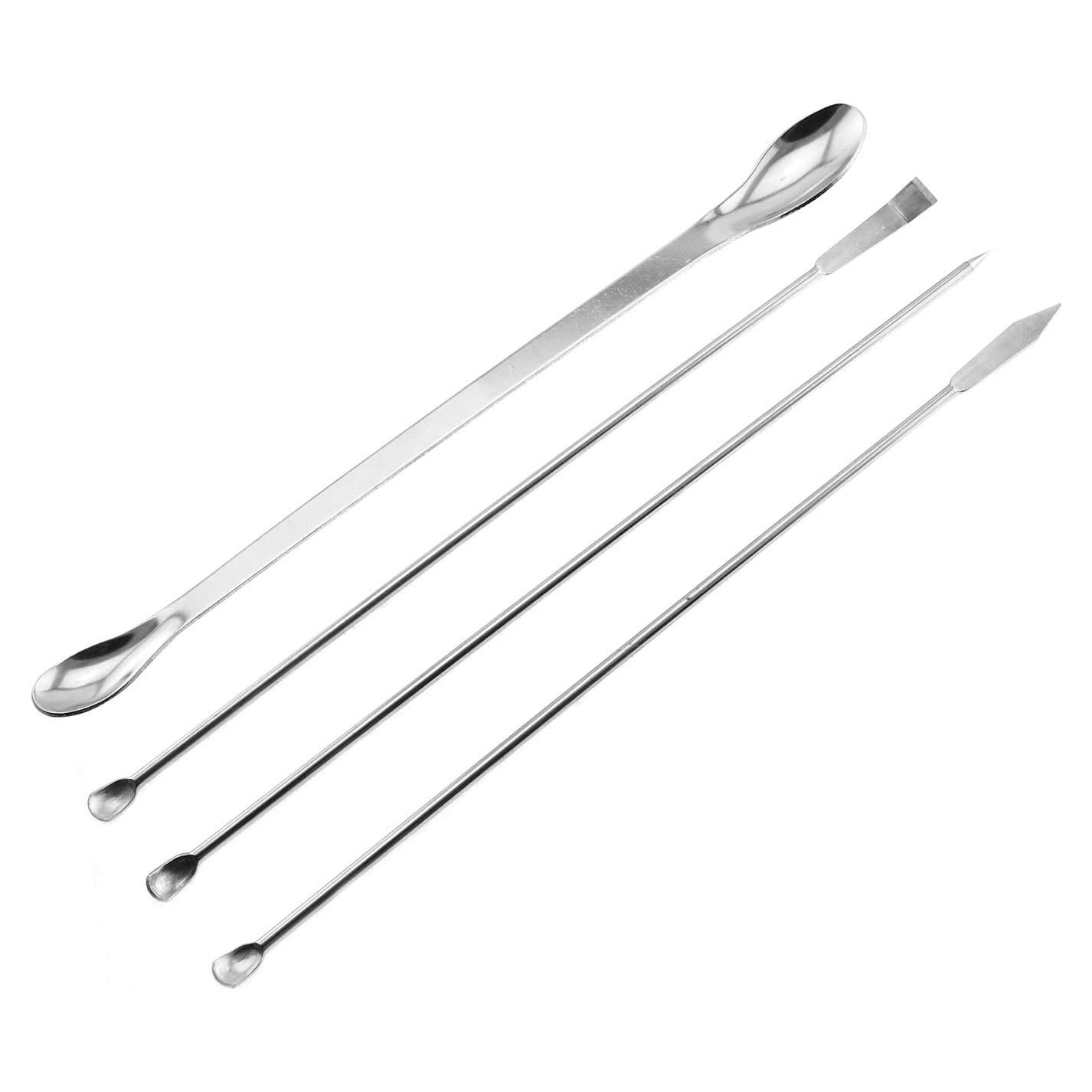 Set de Cucharas de Muestreo Micro Maxmoral Acero Inoxidable 4 Pzas