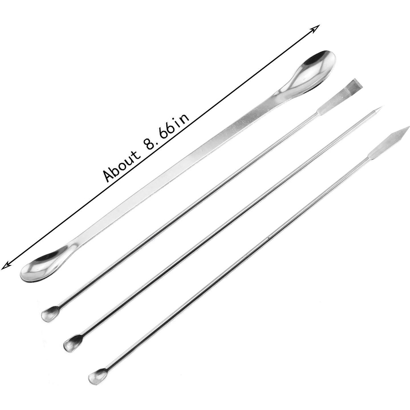 Set de Cucharas de Muestreo Micro Maxmoral Acero Inoxidable 4 Pzas